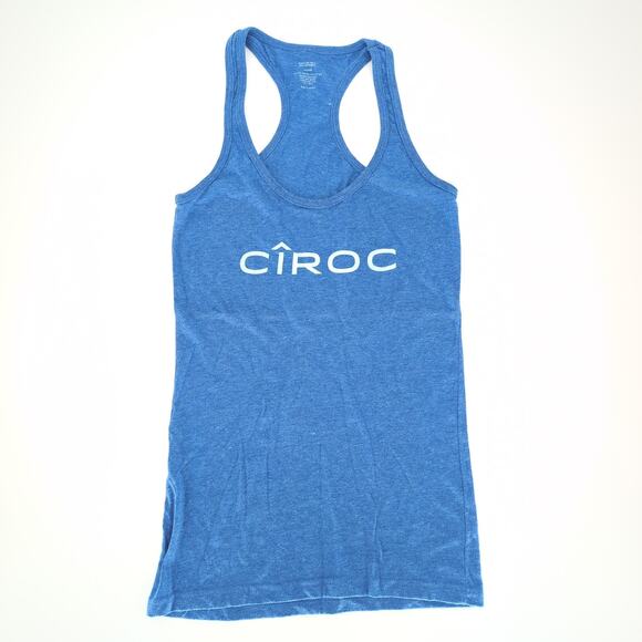 Ciroc Blue Graphic Tee Tangerine Racerback Tank Top with White Logo- Size S -GUC - Picture 7 of 11